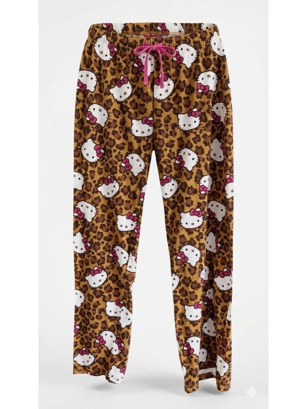 Rare Y2K 2012 Hello Kitty Cheetah Print PJ Pants Large